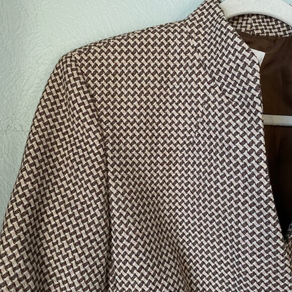 Vintage Talbots Houndstooth Brown Fitted Blazer Women's Size 6 - Picture 2 of 13